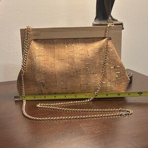 NWOT cork Gold Chain Clutch or shoulder/crossbody purse. Lilly Pulitzer look